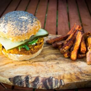 Carrot & lentil burger