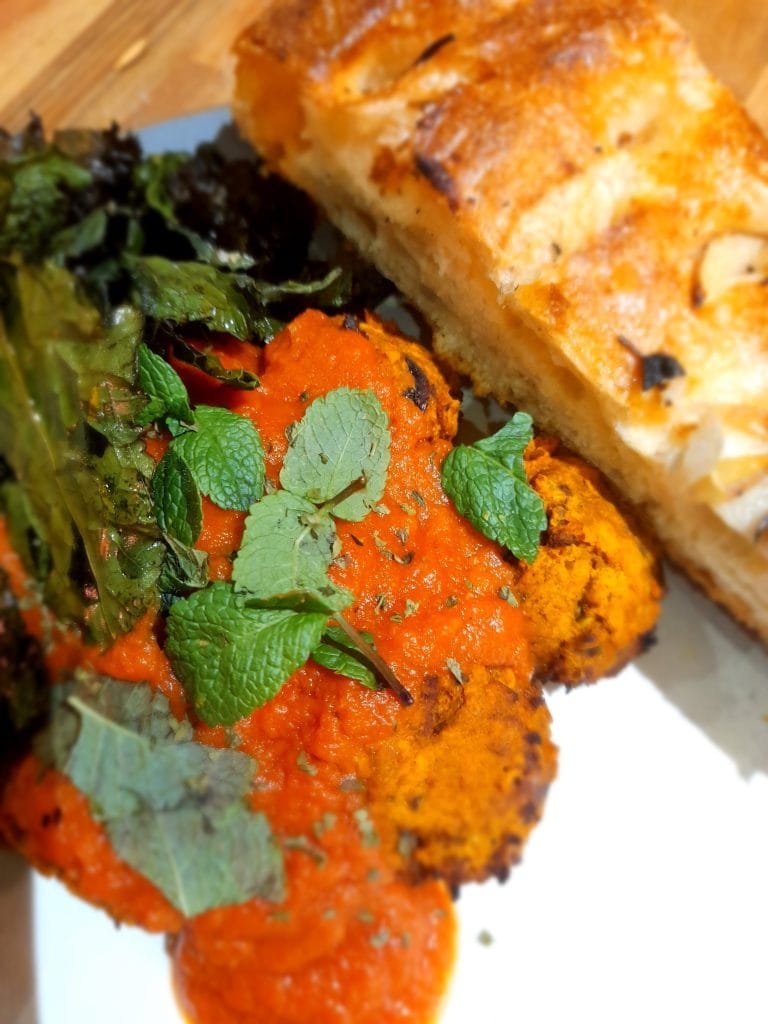 Pumpkin koftas with smoky tomato sauce