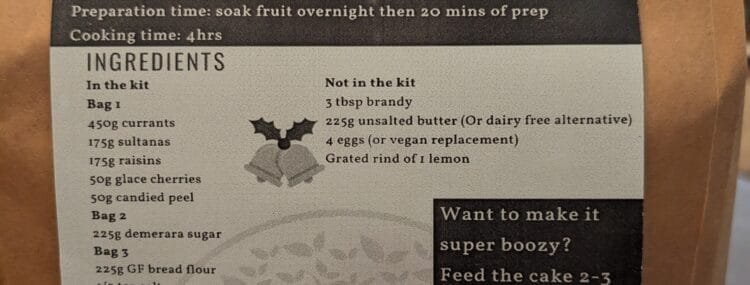 Christmas Cake Kit – Gluten Free Version