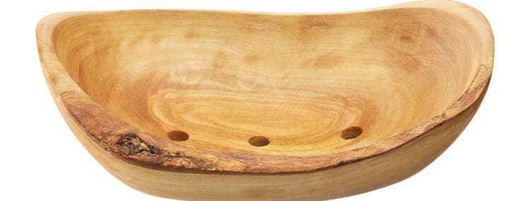 Olive wood soap dish