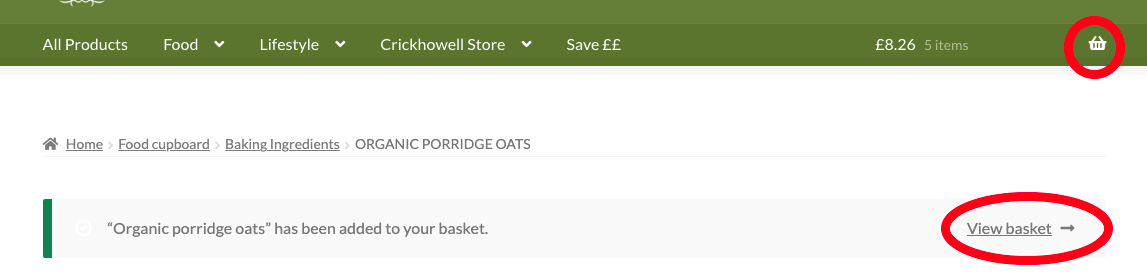 View Basket screenshot