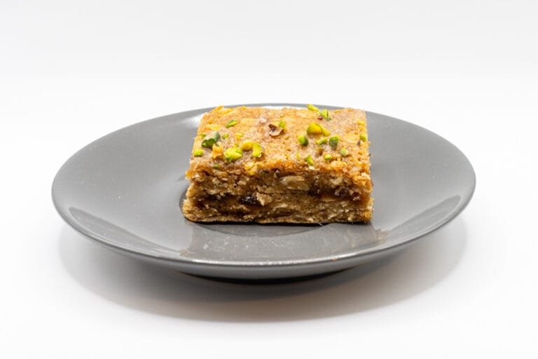 Apricot and pistachio tahini flapjack