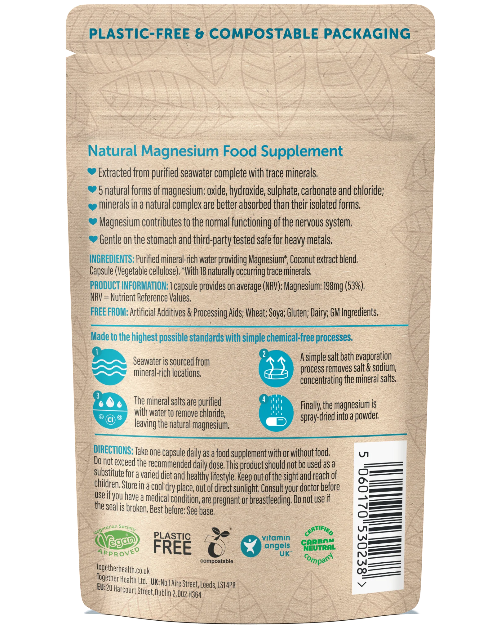 Together Health Magnesium – 30 capsules Vitamins & Supplements vegan Together Health Magnesium back