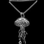 Jellyfish necklace on a black background