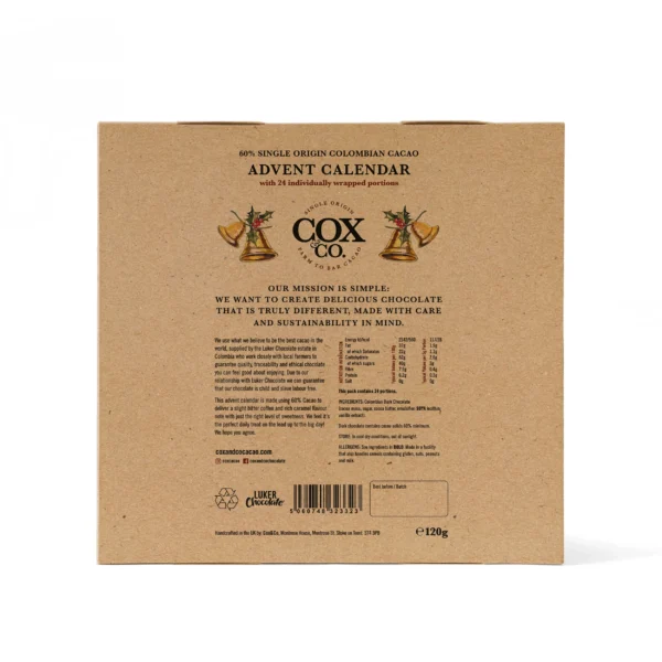 Cox & Co Advent calendar - reverse