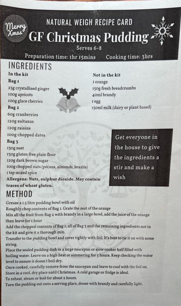 Christmas Pudding Kit - Gluten Free