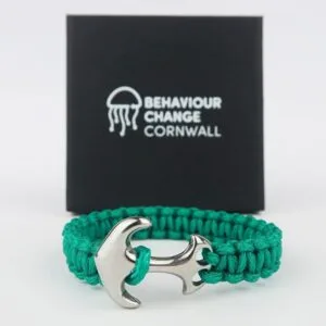 Tenby Harbour beach Anchor Bracelet and box