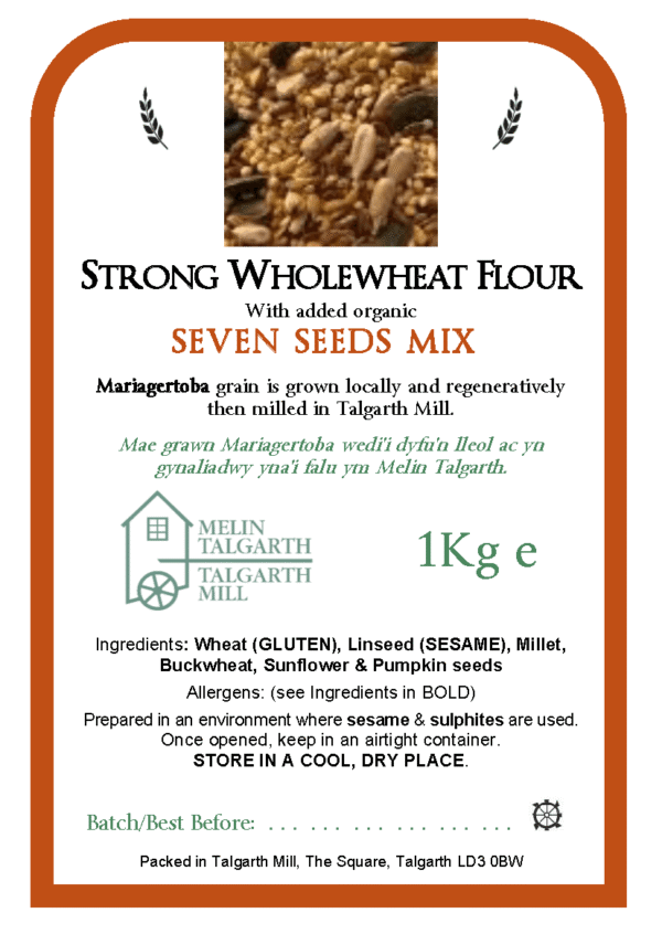 Strong Wholemeal Flour with Seven Seeds Mix - 1Kg bag