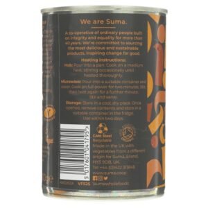Organic Rustic Vegetable soup reverse label