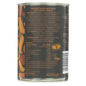 Organic Rustic Vegetable soup side label