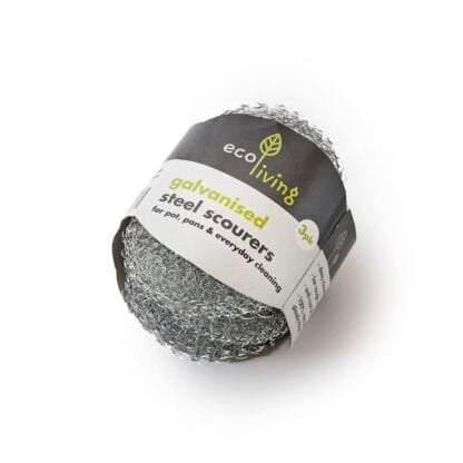 EcoLiving Steel Scourers - pack of 3