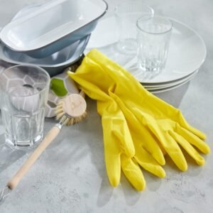 Natural Latex Rubber Gloves with washing up