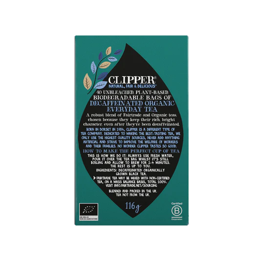 Decaf Tea Bags Box Back