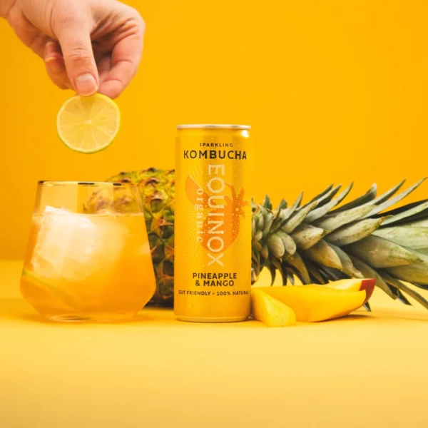 Pineapple & Mango Kombucha serving