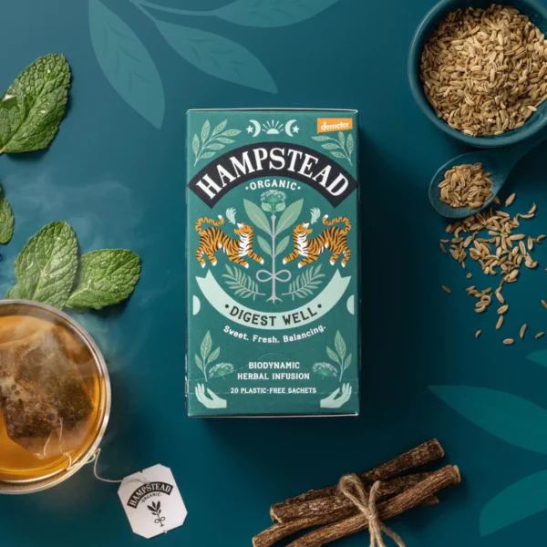 Digest Well tea bags with herbs and spices