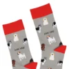 Grey dog socks close up on tops
