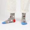 Grey Dog Socks with White Trousers